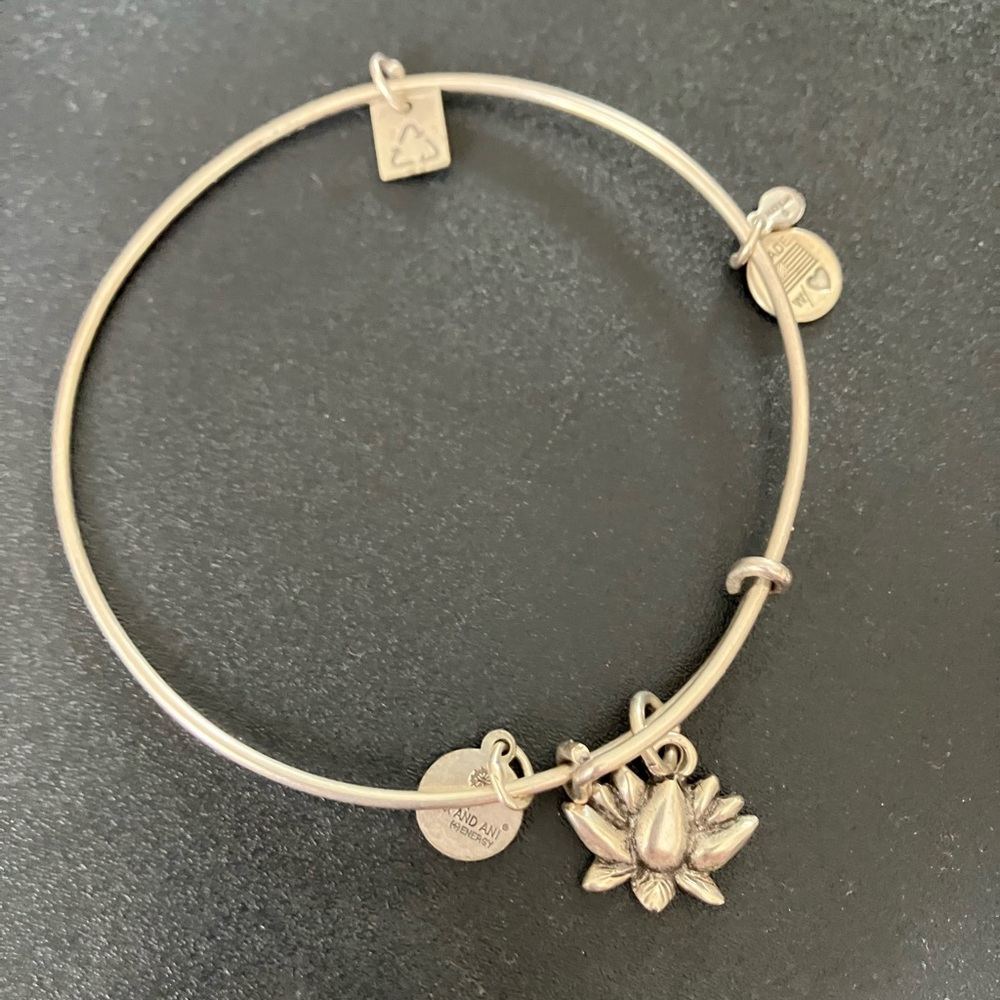 Alex and Ani Lotus Silver Bracelet